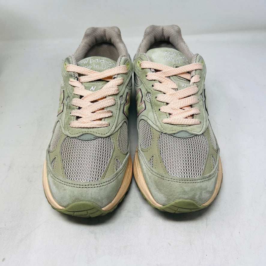 Balance 993 Joe Freshgoods Performance Art Sage sneakers, sage green, clean uppers, light wear, 2022 model.