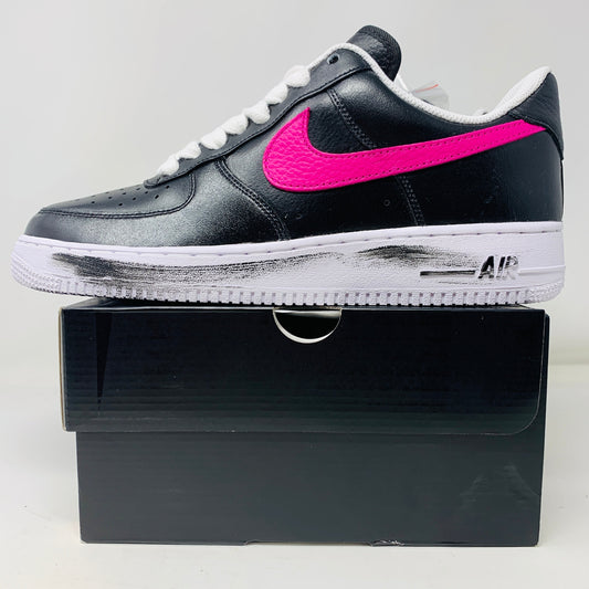 Nike Air Force 1 Paranoise 11 sneaker with bold black and white design, vibrant colors, and red Swoosh logo.