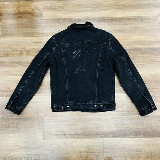 Supreme Levi's Bleached Sherpa Trucker Jacket Black