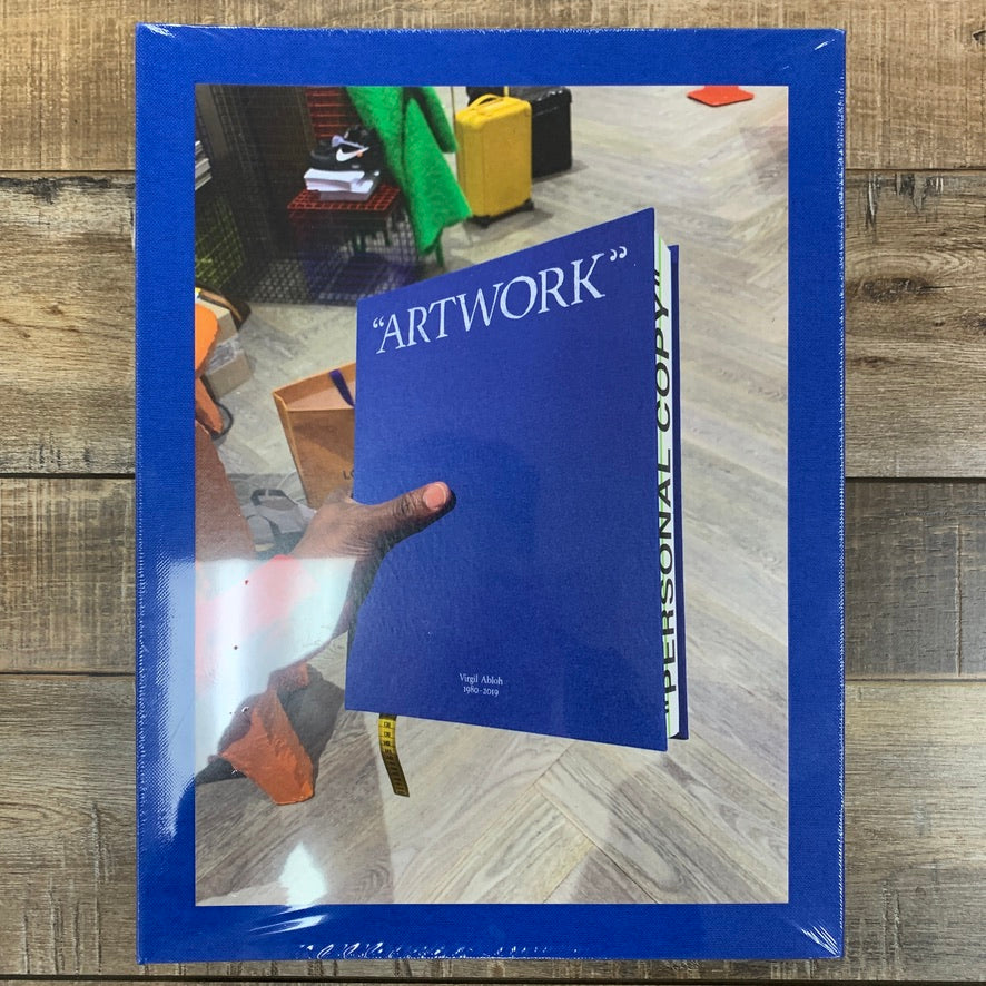 Virgil Abloh x MCA Figures of Speech Book featuring blue "ARTWORK" cover.