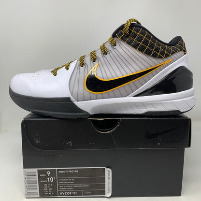 Nike Kobe 4 Protro White Black Del Sol sneaker in good condition, 2019 release.