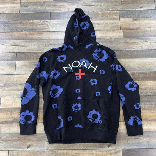 Cure Disintegration Hoodie Black by Noah with floral design, preowned.