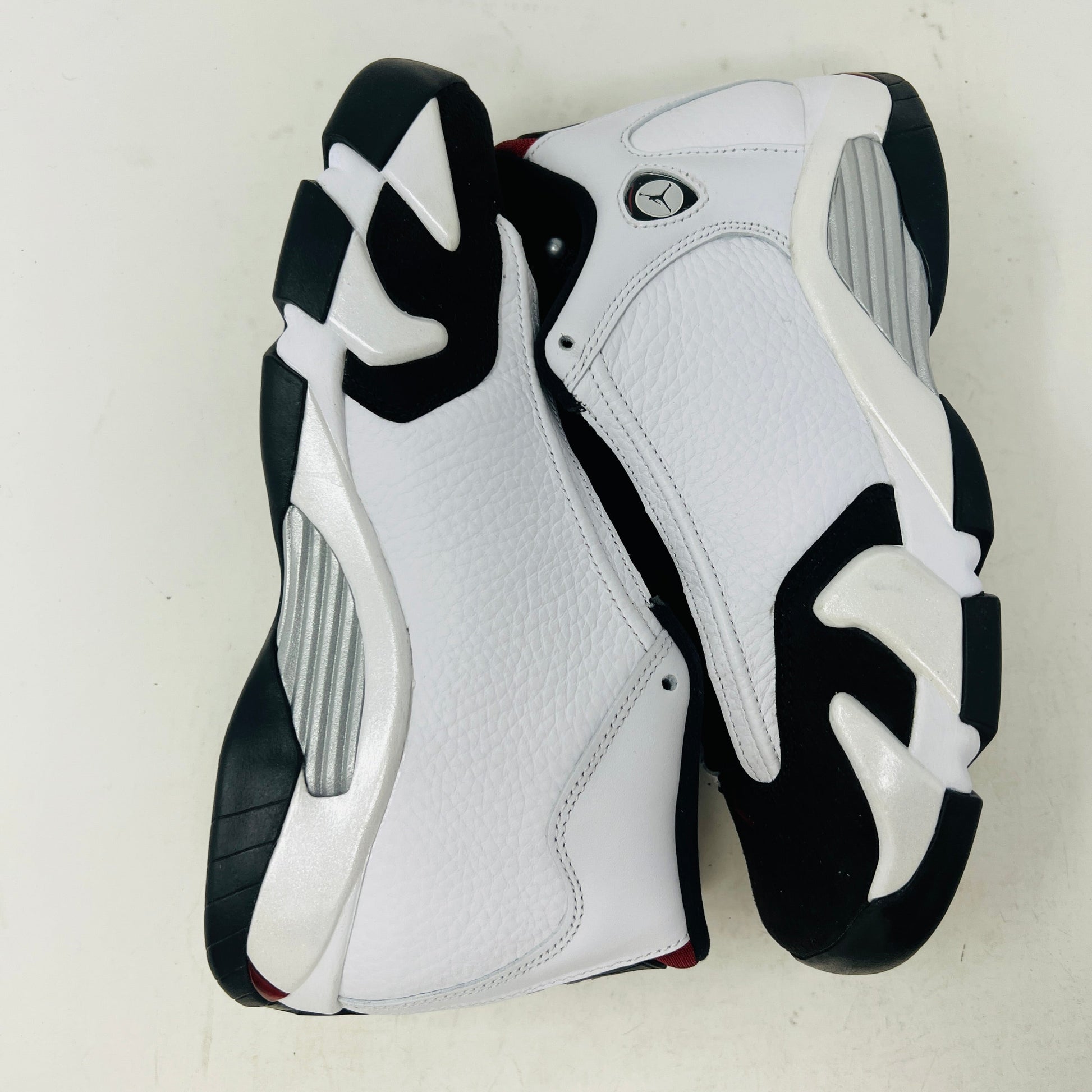 Jordan 14 Retro Black Toe 2024 GS sneakers, brand new, white and black design.