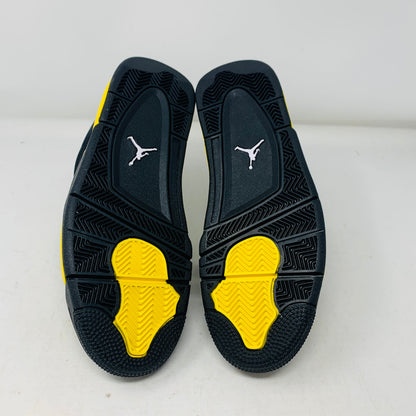 Jordan 4 Thunder 2023, brand new condition, black and yellow sole.