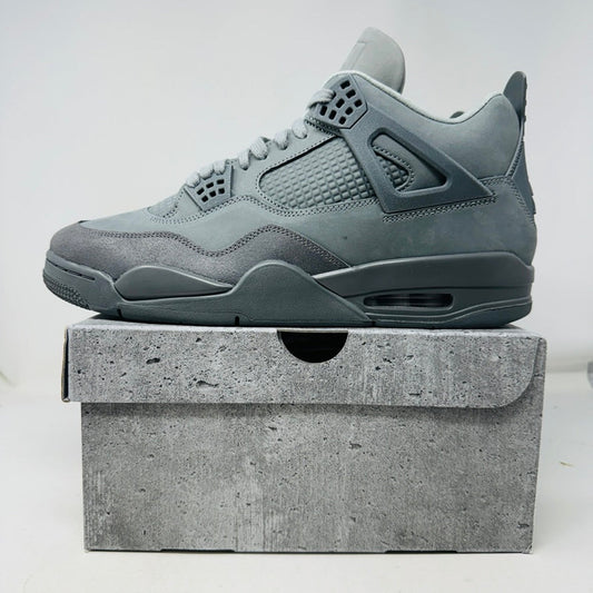 Jordan 4 Retro SE Paris Olympics Wet Cement sneakers on box, brand new, 2024 release.