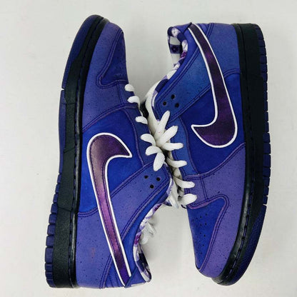 Nike SB Dunk Low Concepts Purple Lobster sneakers, size 9, worn condition, OG box and accessories, 2018 release.