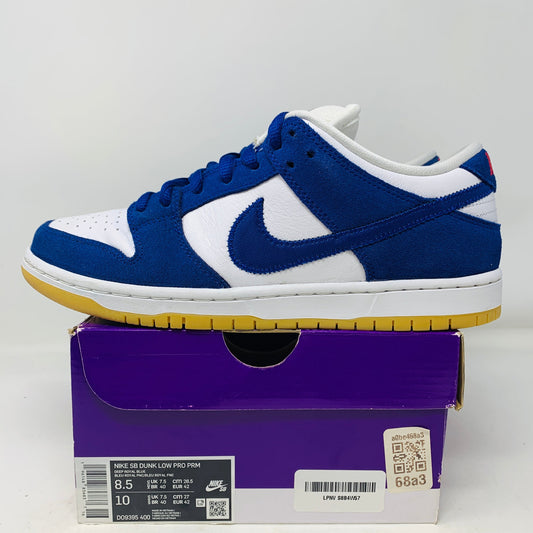 Nike SB Dunk Low Los Angeles Dodgers sneakers, blue and white, 2022 model, in good condition with box.