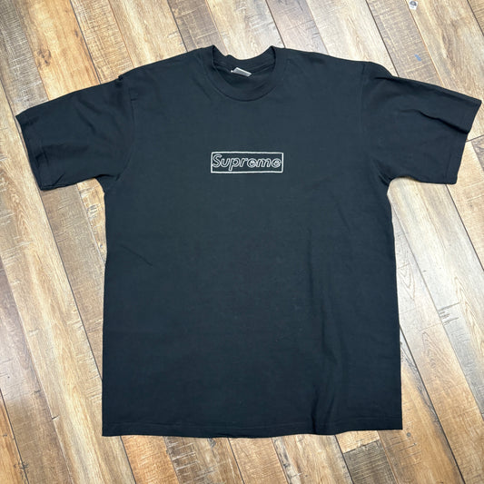 Supreme KAWS Chalk Logo Tee Black