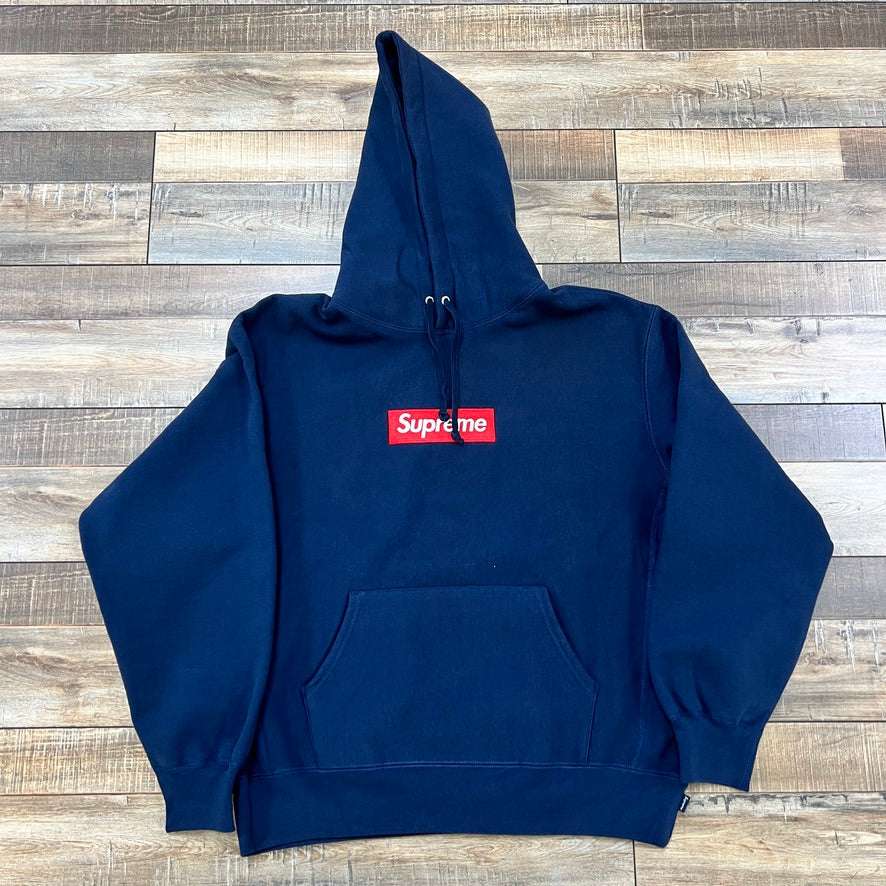 Supreme Box Logo Hooded Sweatshirt Sweatshirt (FW24) Navy