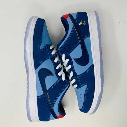 Nike SB Dunk Low "Why So Sad?" sneakers in blue tones.