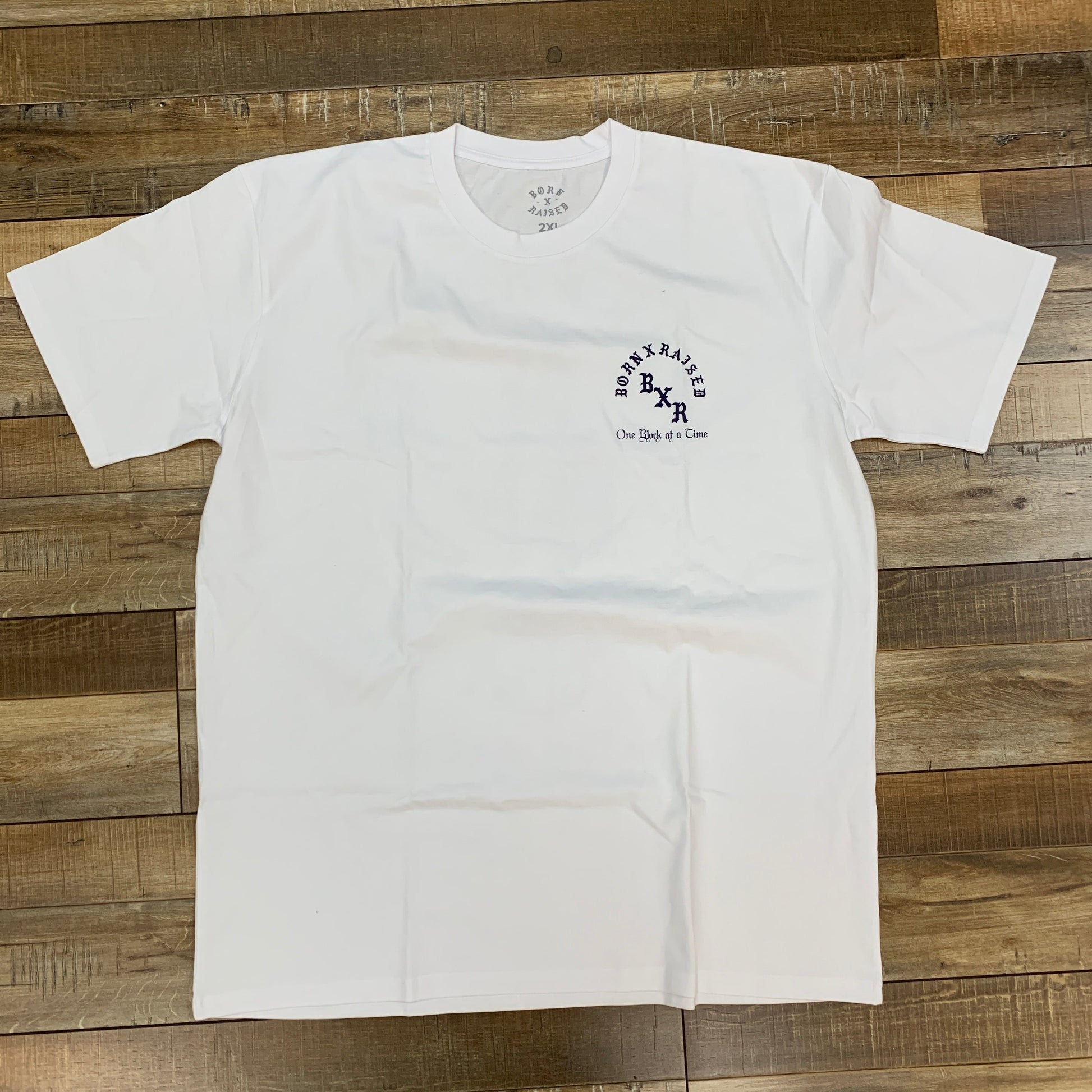 BORN X RAISED One Block at a Time Tee White, XXL, brand new condition.