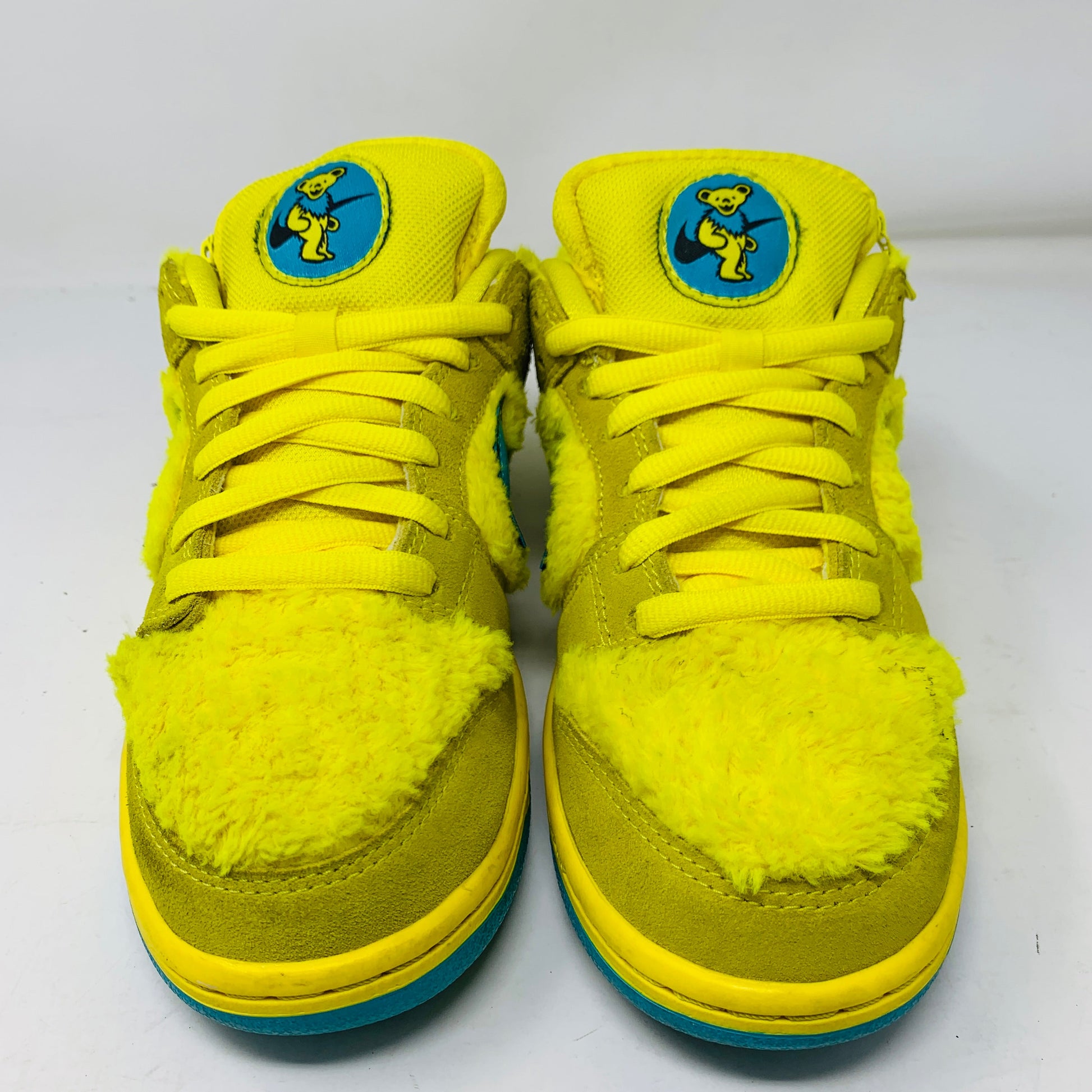 Nike SB Dunk Low Grateful Dead Bears Opti Yellow shoes featuring vibrant yellow color and Grateful Dead Bears design.