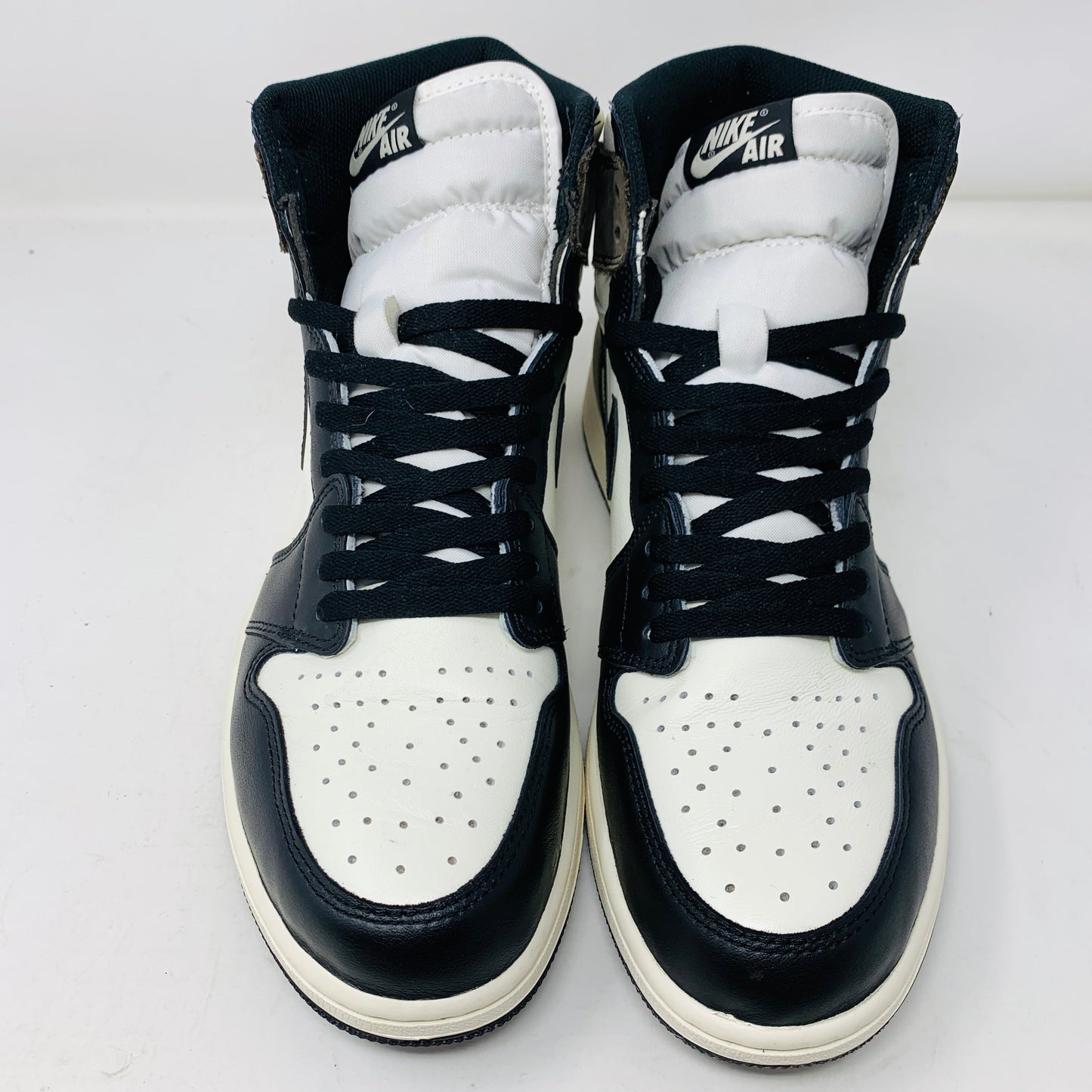 Jordan 1 Retro High Dark Mocha sneakers, size 12, 2020 release, clean uppers, worn soles.