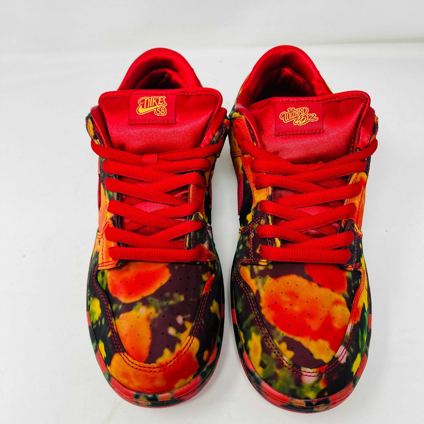 Nike SB Dunk Low The Wizard of Oz Poppy Field sneakers, brand new condition, 2024 edition.