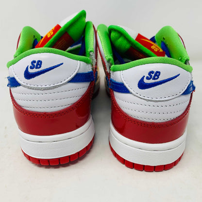 Nike SB Dunk Low Sandy Bodecker EBAY sneakers, red and white design with green accents.