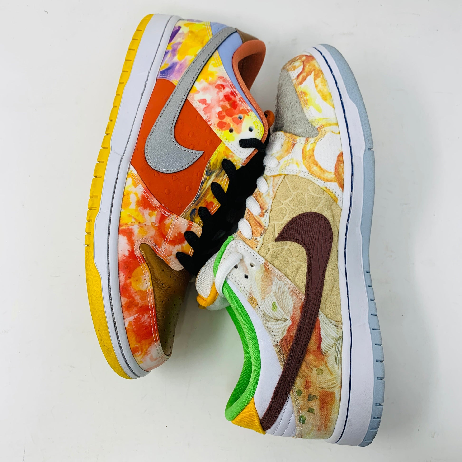 Nike SB Dunk Low Street Hawker (2021), size 11.5, colorful design with extra laces, condition 8/10.