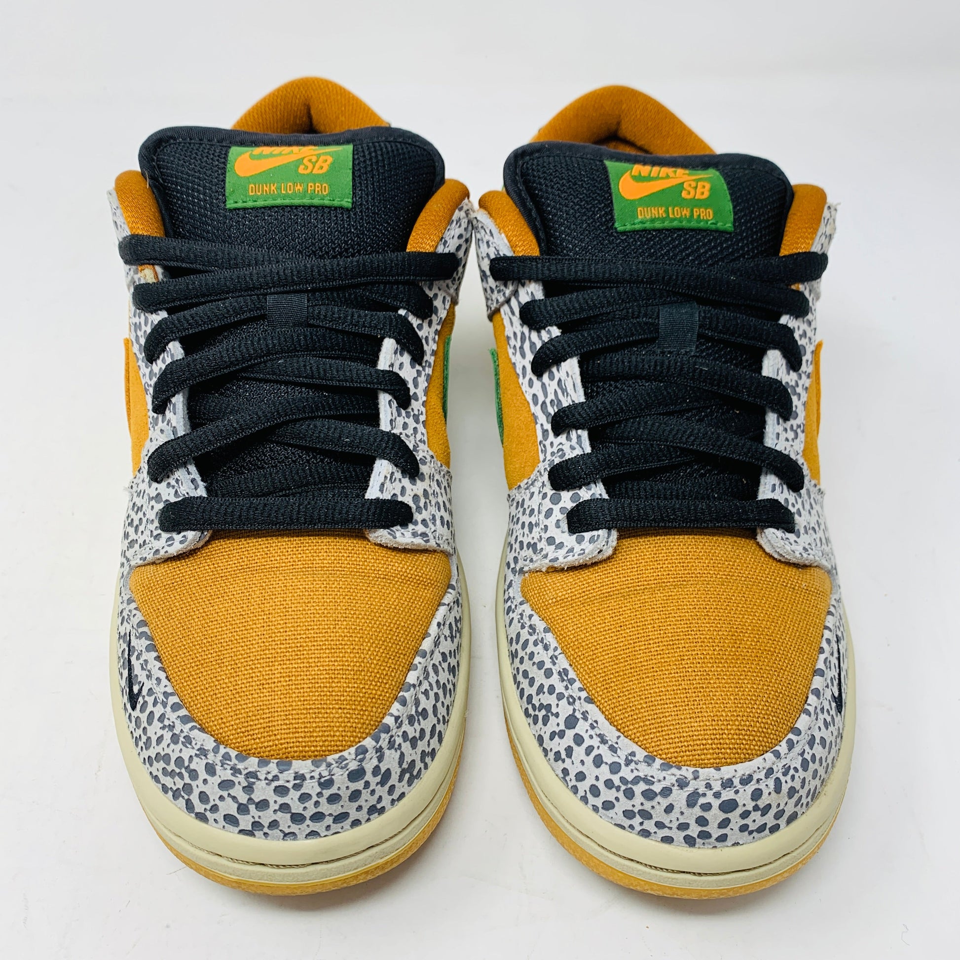 Nike SB Dunk Low Safari sneakers, size 7.5, lightly worn, with original box and accessories, year 2020.