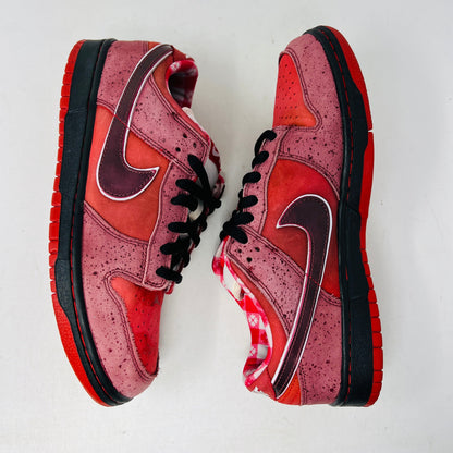 Nike SB Dunk Low Concepts Red Lobster sneakers, size 9.5M, light wear, 2008 release.