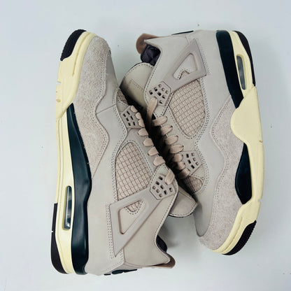 Women's Jordan 4 Retro OG SP A Ma Maniére sneakers with clean uppers and soles, size 9.5W, 2024 edition, includes extra laces and hang tag.