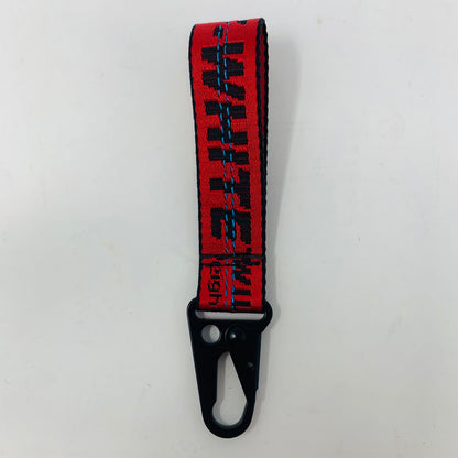 Custom Off White Red Keychain with authentic materials.