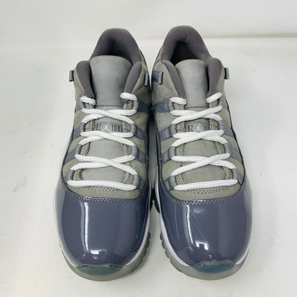 Jordan 11 Retro Low Cool Grey sneakers, size 9.5, 2018, clean uppers and soles, good box condition.