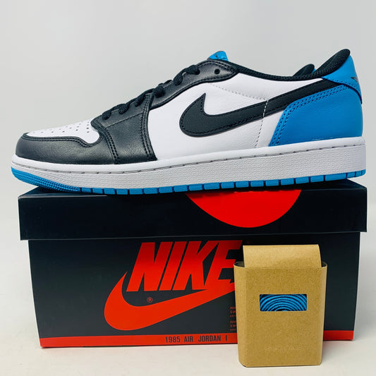 Jordan 1 Low OG Powder Blue sneakers, brand new with extra blue laces, 2022 release.