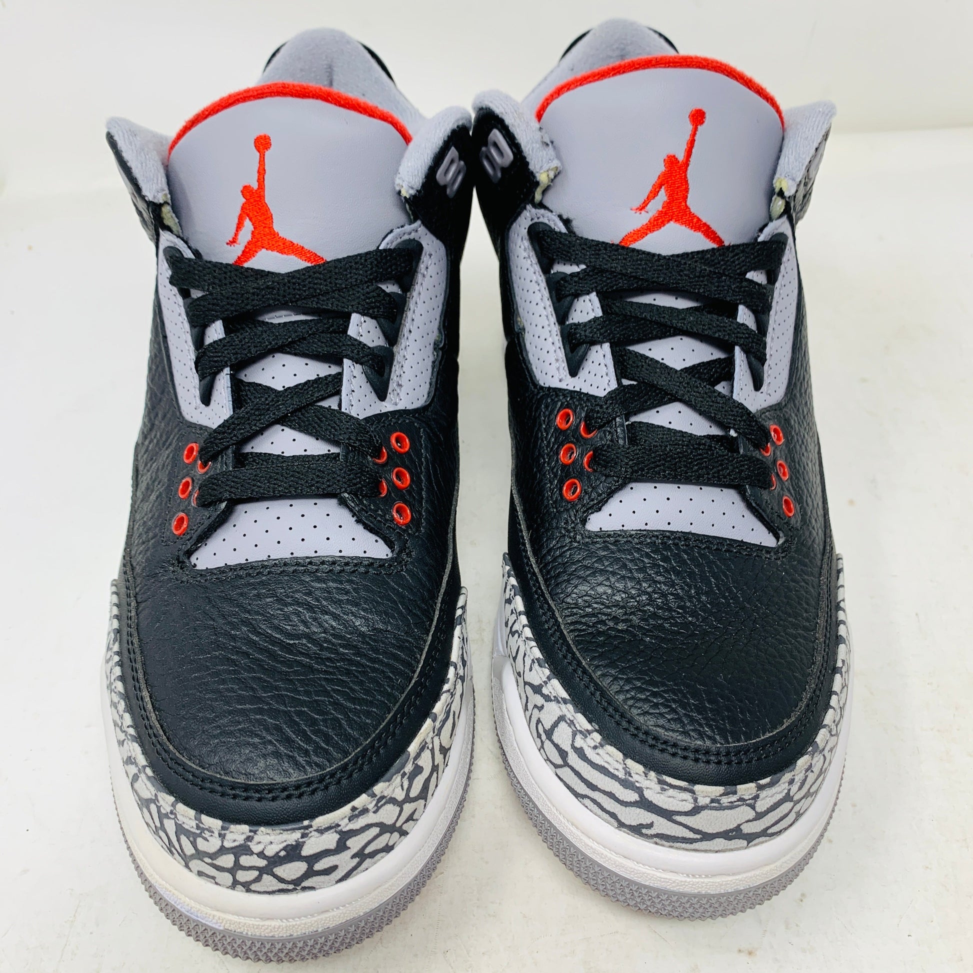 Jordan 3 Retro Black Cement 2018 sneaker, size 7.5M, in excellent condition with original hang tag.